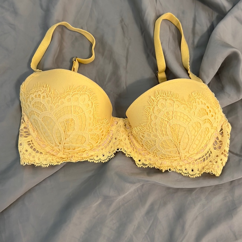 Yellow Victoria Secret Lace Bra